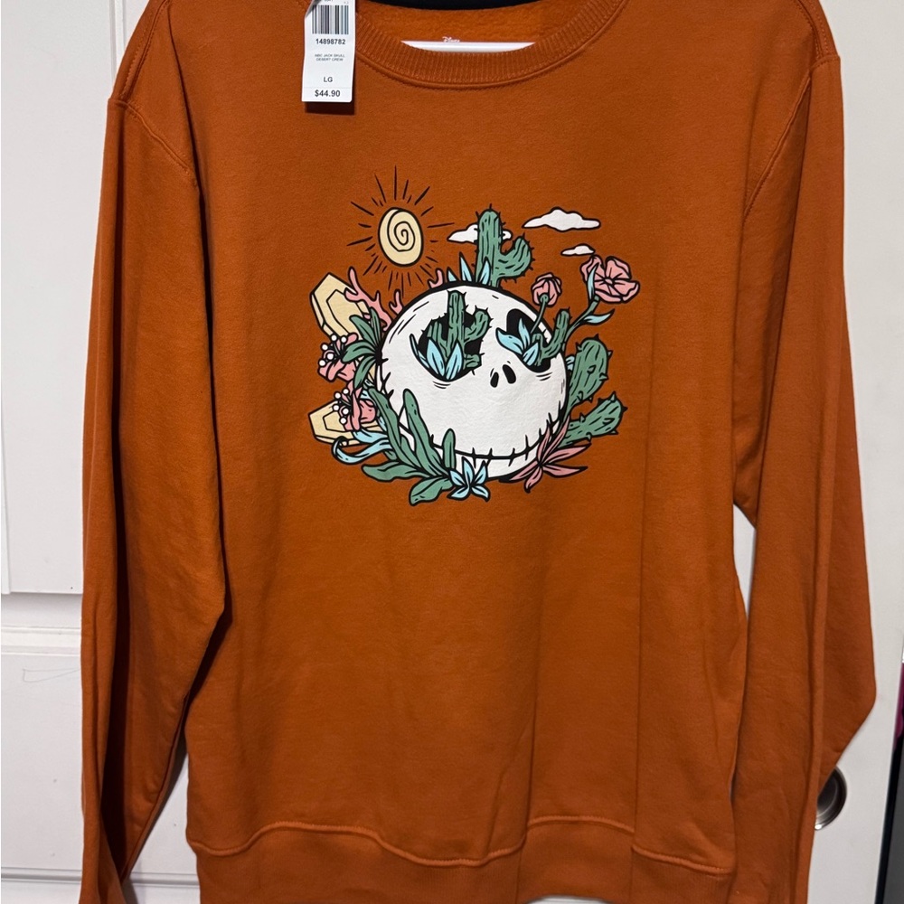 Rust Orange jack skellington & Cactus Sweatshirt